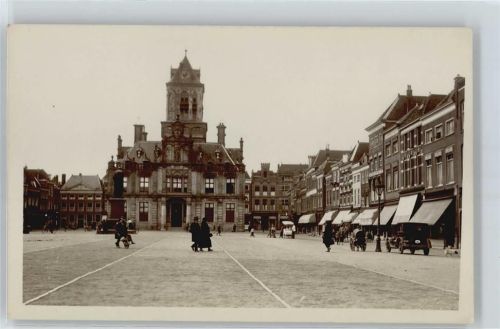 Delft Markt Stadthaus Auto Fußgänger