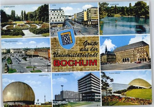 Bochum Park See Rosengarten Fußgänger Hauptbahnhof Straßenbahn Auto