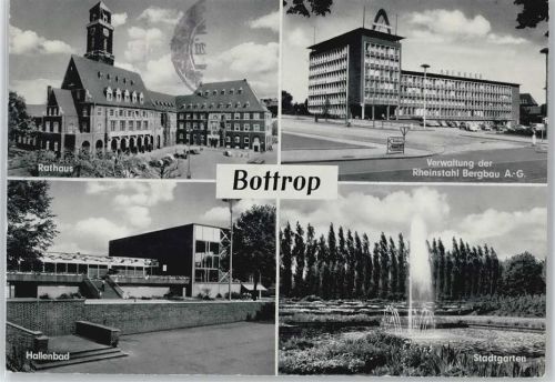 Bottrop Stadtgarten Rathaus Schwimmbad Springbrunnen Auto