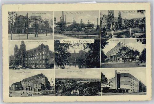 Bochum Stadttheater, Rathaus, Lichtburg, Stadtpark, Parkhotel
