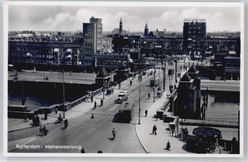 3001 Rotterdam - Fluss Brücke Auto Fahrrad Fußgänger Panorama