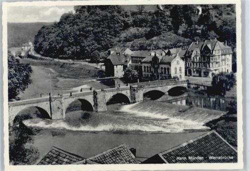 Münden Werrabrücke, Schloss, Fluss