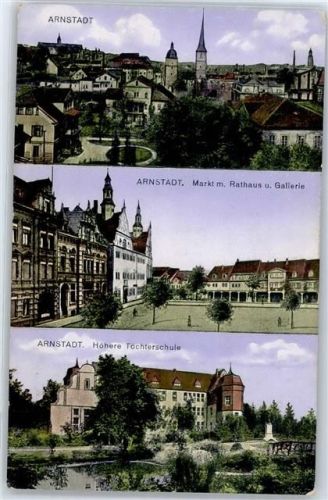 Arnstadt MArktplatz, Rathaus, Gallerie, Höhere Töchterschule