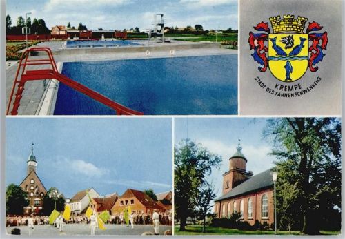 Krempe Schwimmbad, Kirche, Marktplatz, Fahnenschwingen