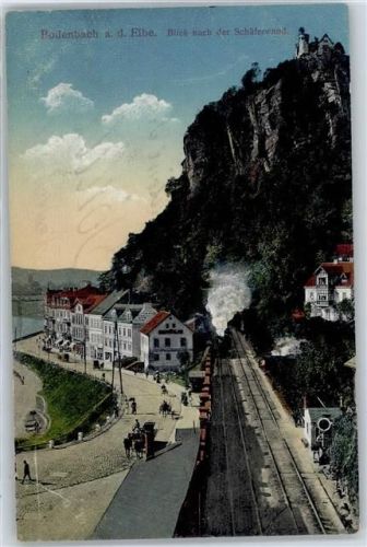 Bodenbach Blick nach der Schäferwand, Bahnhof