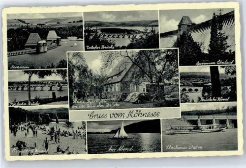 Möhnesee Delecker Brücke, Sperrmauer, Stockumer Damm, Schiff, Strandbad Wamel, Körbecker Brücke, Restaurant, Café Haus Syringen