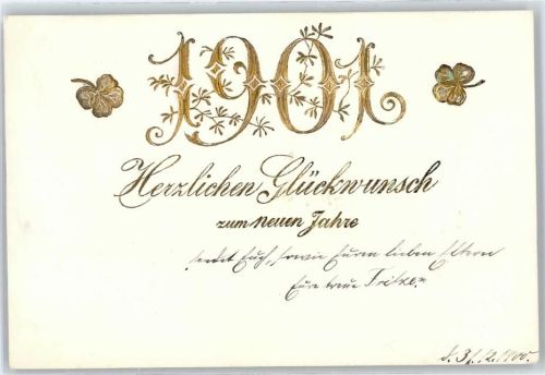 1901 , Neujahr , Prägedruck