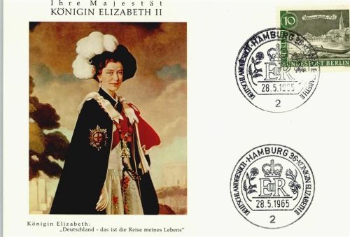 Hamburg Sonderstempel Königin Elisabeth Staatsbesuch in Deutschland