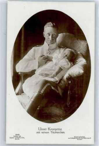 Kronprinz mit Töchterchen, Foto-Karte