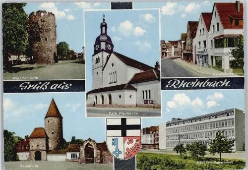 Rheinbach Wasemer Turm Hauptstraße Hexenturm Mädchen-Gymnasium Kath.Pfarrkirche
