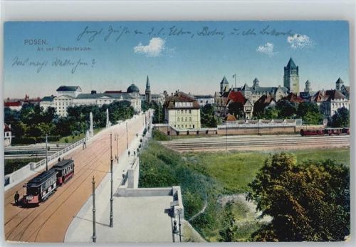 Theaterbrücke Straßenbahn Stadttheater Paulikirche Schloß Eisenbahn Feldpoststempel