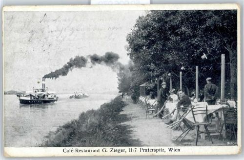 Wien Café, Restaurant G. Zieger, Praterspitz, Schiff