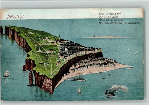 Helgoland Vogelperspektive 1907 AK Eckknick