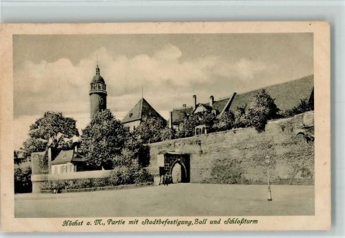 Höchst Partie mit Stadtbefestigung Zoll und Schloßturm