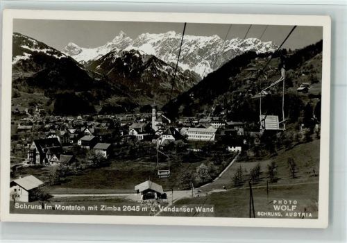 Schruns Gesamtansicht mit Vandanser Wald Montafon Sessellift