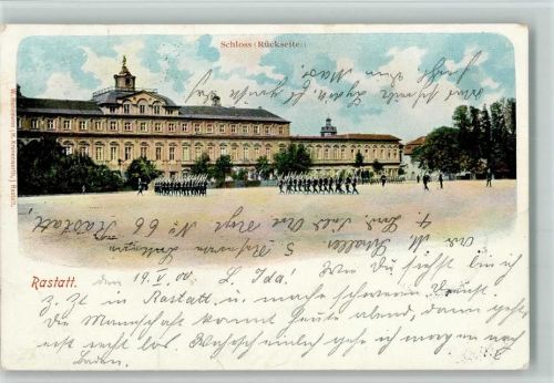 Rastatt 1900 Schloss Rückseite Soldaten