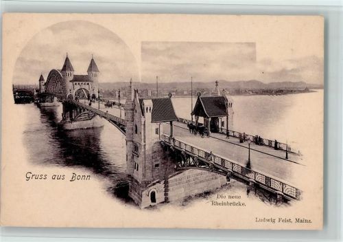 Bonn Neue Rheinbrücke Pferdekutsche