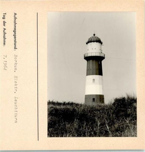 Borkum Elektr. Leuchtturm Foto montiert auf Karton