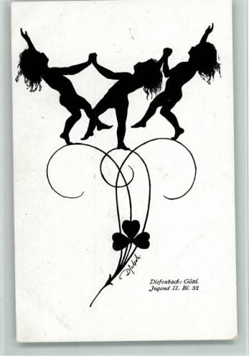 1920 Schattenbilder Mädchen Kleeblatt Göttliche Jugend 2 Blatt 32