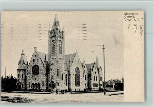Victoria Methodist Church 1909 AK Stempelspuren