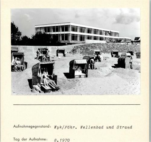 Wyk Strandkörbe Foto montiert auf Karton