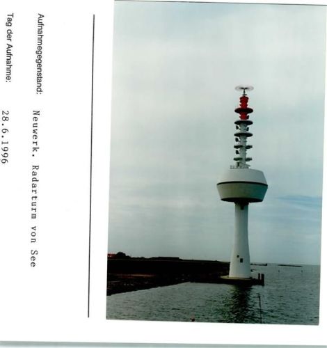 Hamburg-Insel Neuwerk Foto montiert auf Karton Radarturm