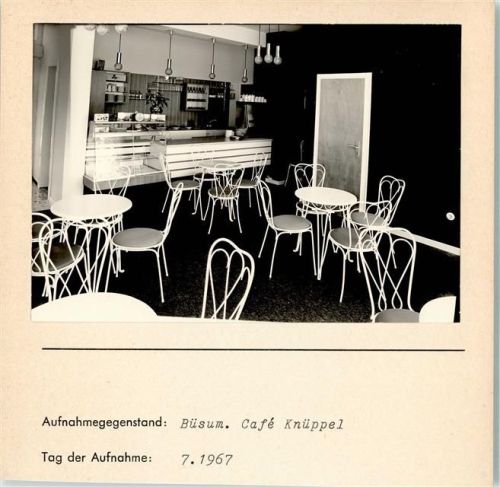 Büsum Café Knüppel Innenaufnahme Foto montiert auf Karton