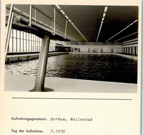 Borkum Wellenbad Innenaufnahme Foto montiert auf Karton