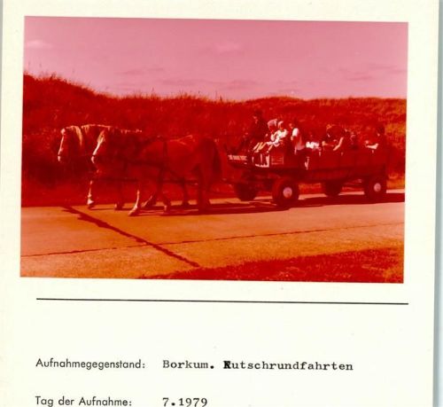 Borkum Kutschrundfahrten Foto montiert auf Karton