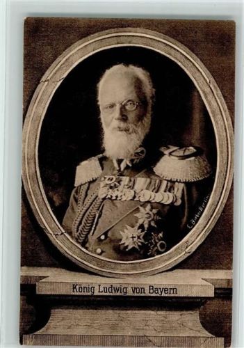 König Ludwig v. Bayern mit Orden geschmückt - Wohlfahrtskarte