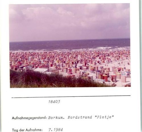 Borkum Nordstrand "Platje" Foto montiert auf Karton