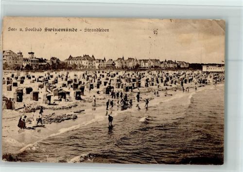 Swinemünde Swinoujscie - Ortsansicht mit Strand