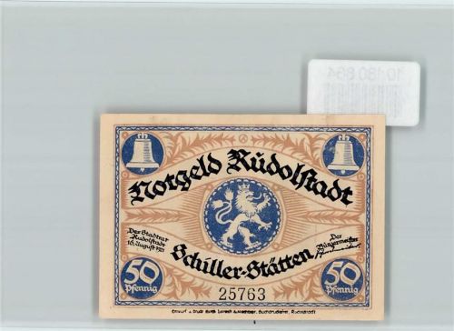 Rudolstadt Notgeld Stadtkirche Frau mit Baby
