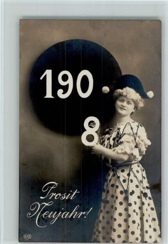 1908 Neujahr 1908 - Verlag EAS Serie Nr. 515 - Frau im Karneval-Kostüm