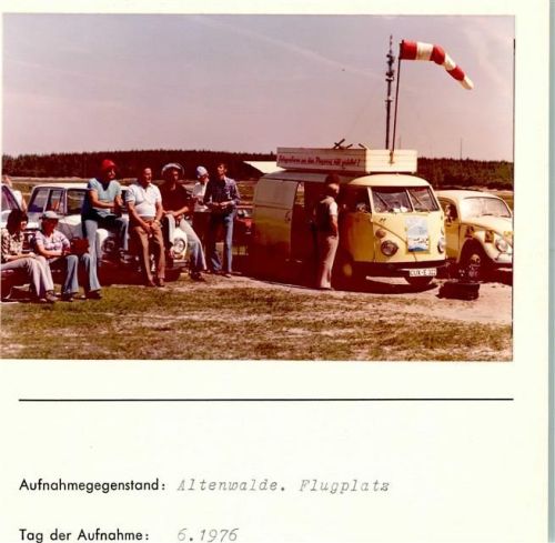 Altenwalde Segelflugplatz Foto montiert auf Karton