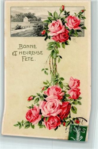1911 Bonne et Heureuse Fete AK