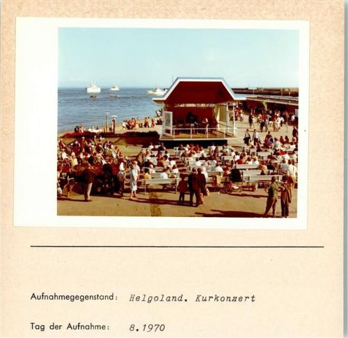 Helgoland Kurkonzert Foto montiert auf Karton