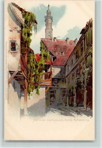 Rothenburg Hof in der Apotheke am Markt sign. Otto Hummel