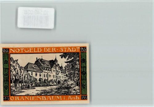 Oranienbaum Notgeldschein 25 Pfennig