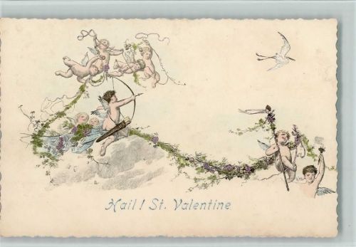 1900 Hail St. Valentine - Amor schießt auf einen Storch