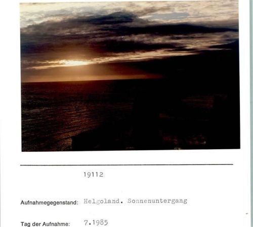 Helgoland Sonnenuntergang Foto montiert auf Karton