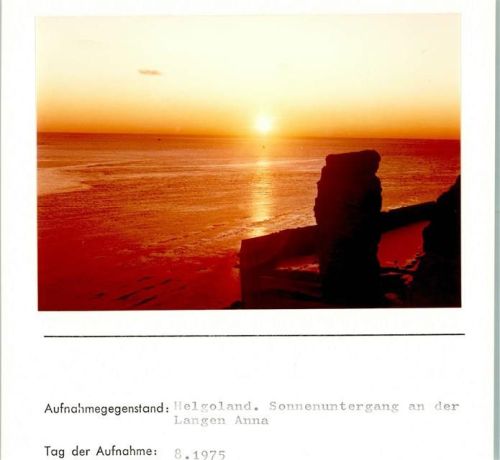 Helgoland Sonnenuntergang Lange Anna Foto montiert auf Karton