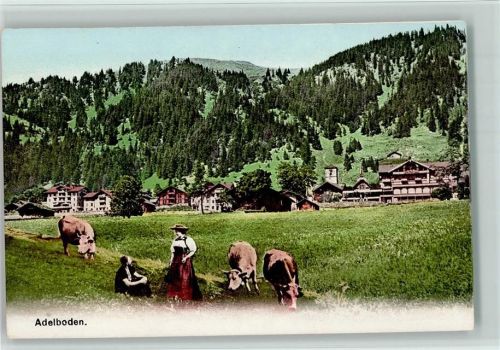 Adelboden BE Kühe Kuhhirte Magd