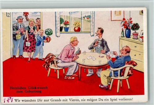 Geburtstag - Herrenrunde ca 1950 AK