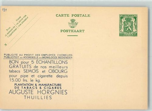 1935 Belgien, Belgische Ganzsache Wertstufe 35c grün