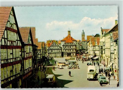 Eschwege Rückseite mit Abschürfungen bzw Kleberesten Marktplatz Rathaus