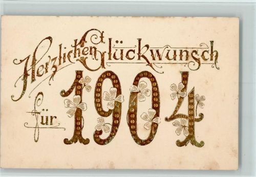 Neujahr 1904 Golddruck AK
