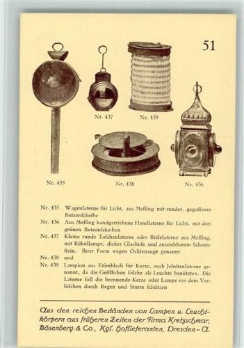 Werbung Kretschmar Nr 51 Wagenlaternen