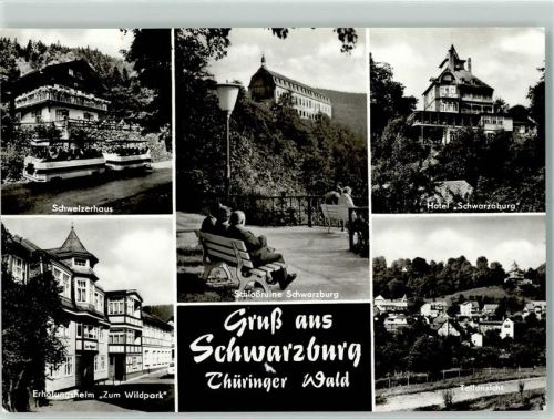 Schwarzenburg Rückseite mit Abschürfungen bzw Kleberesten Schlossruine Schweizerhaus