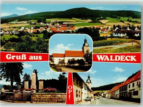 Waldeck Rückseite mit Abschürfungen bzw Kleberesten